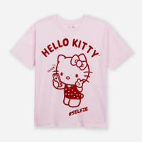Camiseta oversized de algodão juvenil hello kitty rosa