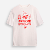 Camiseta de algodão juvenil steve minecraft off white