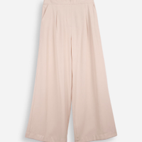 Calça wide leg juvenil de alfaiataria bege