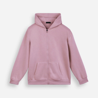 Blusão de moletom juvenil com zíper rosa