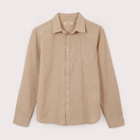 Camisa com linho juvenil bege
