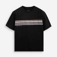 Camiseta juvenil comfort listras preta