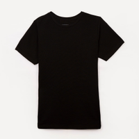 Camiseta de algodão juvenil texturizada manga curta preto