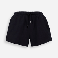 Short juvenil de moletinho cós elástico preto