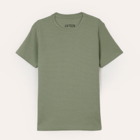 Camiseta de algodão juvenil texturizada manga curta verde