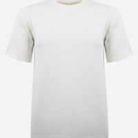 Camiseta juvenil de algodão texturizada off white