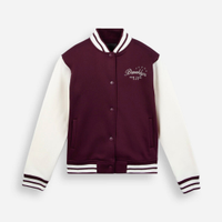 Jaqueta bomber juvenil oversized bicolor vinho