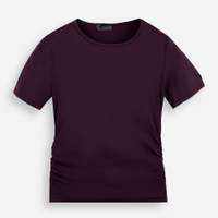 Camiseta juvenil malha franzido lateral vinho