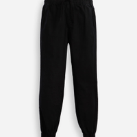 Calça jogger juvenil de sarja cós com elástico preta