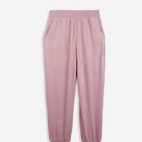 Calça juvenil jogger esportiva em plush rosa