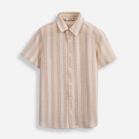 Camisa de tricot juvenil texturizada off white