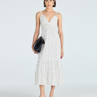 Vestido midi feminino texturizado estampado off white