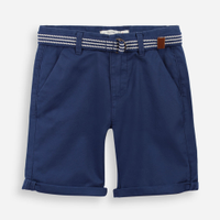 Bermuda infantil de sarja com cinto azul
