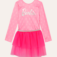 Body e saia infantil barbie rosa