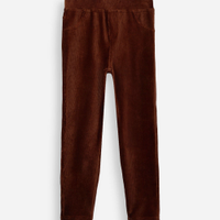 Calça legging infantil aveludada marrom