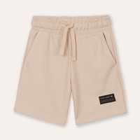 Bermuda infantil texturizada com bolso bege