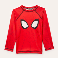 Camiseta infantil homem aranha manga longa vermelho
