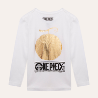 Blusa infantil de algodão manga longa one piece branco