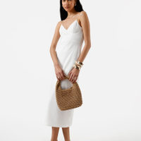 Vestido midi feminino corset off white