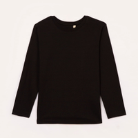 Camiseta infantil de algodão manga longa preto