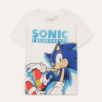 Camiseta de algodão infantil sonic off white