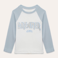 Blusa de algodão infantil dreamer com brilho azul