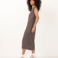 Vestido midi muscle tee texturizado cinza