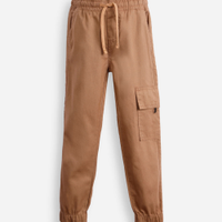 Calça de sarja infantil jogger cargo bege
