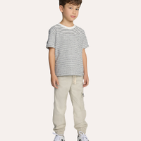 Calça de sarja infantil jogger cargo bege