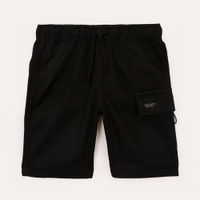 Bermuda cargo de sarja infantil - preto
