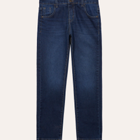 Calça jeans infantil com bolsos - jeans escuro
