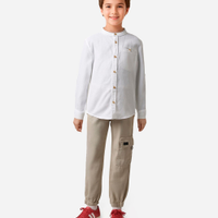 Camisa infantil de algodão texturizada branca