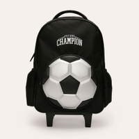 Mochila de rodinhas infantil future champion preta
