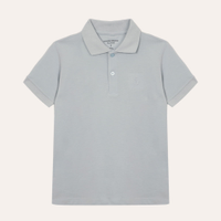 Polo de algodão infantil manga curta azul