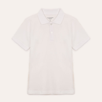 Polo de algodão infantil manga curta off white