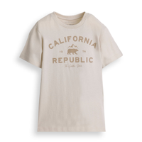Camiseta de algodão infantil califórnia bege