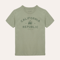 Camiseta de algodão infantil califórnia verde