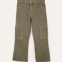 Calça cargo de sarja infantil verde