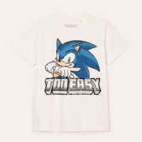 Camiseta de algodão infantil sonic off white