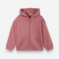 Blusão de moletom infantil com capuz rosa