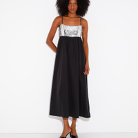 Vestido midi com paetê mindset preto