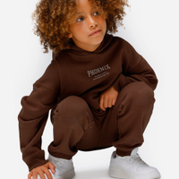 Blusão oversized de moletom infantil com capuz phoenix marrom