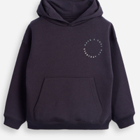 Blusão oversized infantil de moletom com capuz cinza