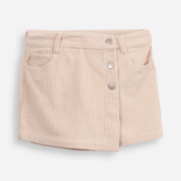 Short saia infantil texturizada bege