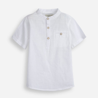 Camisa infantil de algodão gola padre branca