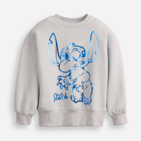 Blusão oversized de moletom infantil stitch azul