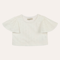 Blusa de laise infantil com babado off white