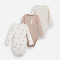 Kit de 3 bodies infantis algodão girafa - multicor