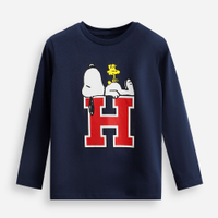 Blusa infantil de algodão snoopy azul