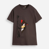 Camiseta de algodão infantil manga curta sonic cinza